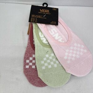 Vans No-Show Socks Trio - Pink, Green, Red